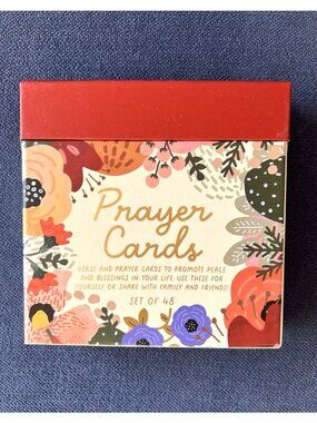Set 48 PRAYER CARDS Boxed Gift Bible Scripture Blessings Beautiful Floral Design
